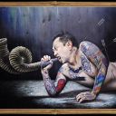 ( STRUGGLE )  media : acrylic on canvas size : 120cm x 165cm