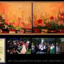 (ASEAN FLOWER ) media : acrylic on canvas size : 70cm x 180cm