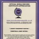 OFFICIAL WORLD RECORD CERTIFICATE APPRECIATION RHR