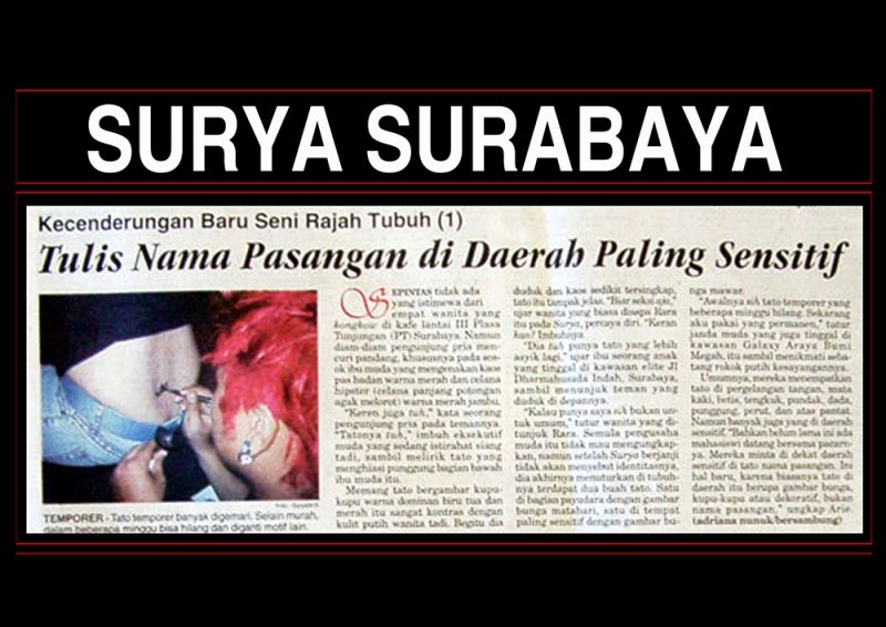 KECENDERUNGAN BARU SENI RAJAH TUBUHTULIS NAMA PASANGAN DI DAERAH PALING SENSITIF