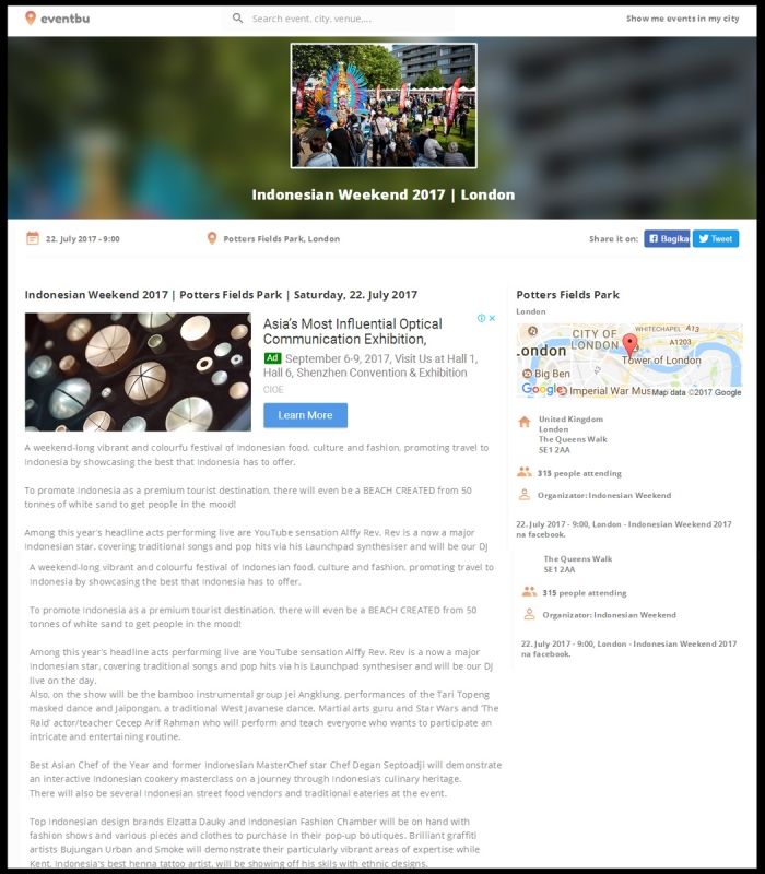 INDONESIA WEEKEND 2017 POTTERS FIELDS PARK SATURDAY, 22JULI 2017
