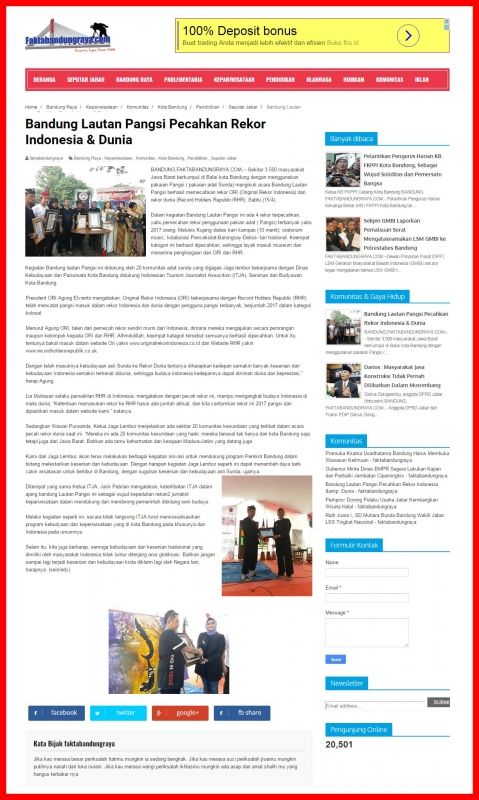 BANDUNG LAUTAN PANGSI PECAHKAN REKOR INDONESIA DAN DUNIA